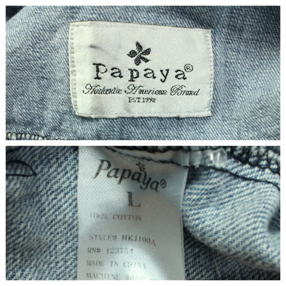 Papaya Jackets & Coats Ladies Papaya Jean Jacket Size L Read